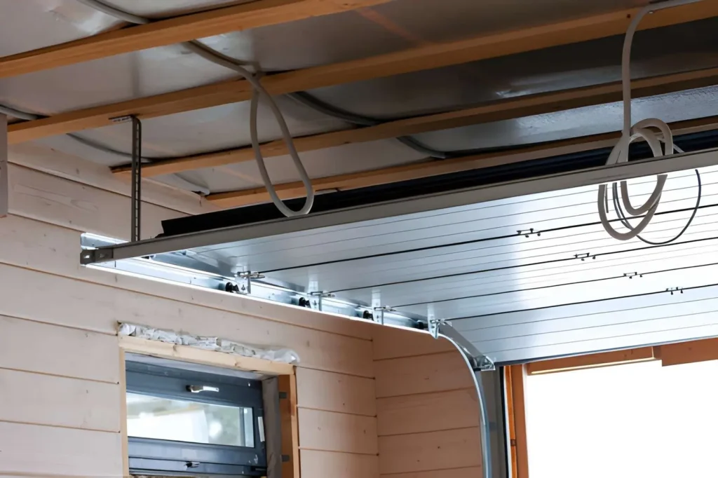 Garage Door Repair in Peoria technician replacing broken torsion spring in a residential garage in Peoria Arizona